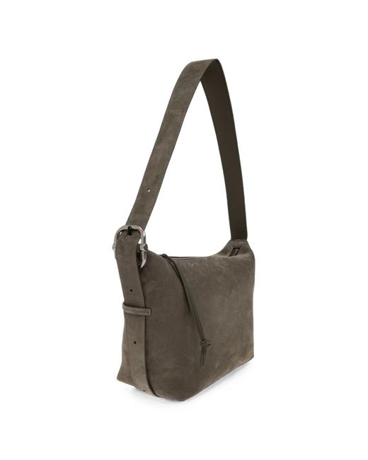 Loewe Gray Medium Loop Leather Shoulder Bag for men