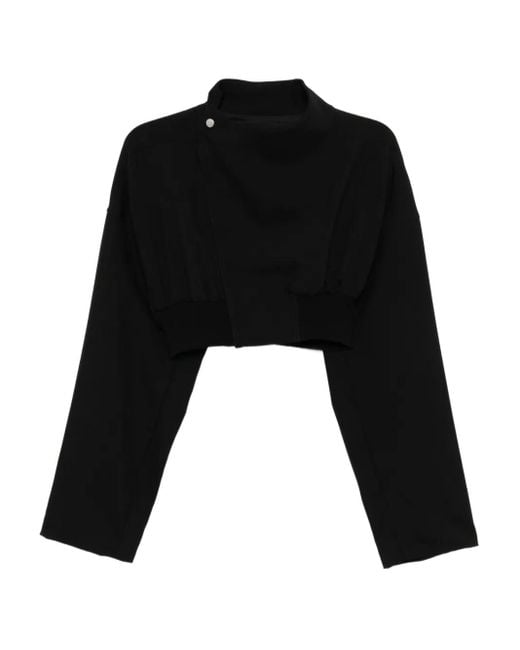 Rick Owens Black Cropped Wool Jacket