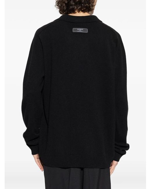 Balmain Black Collared Sweater for men