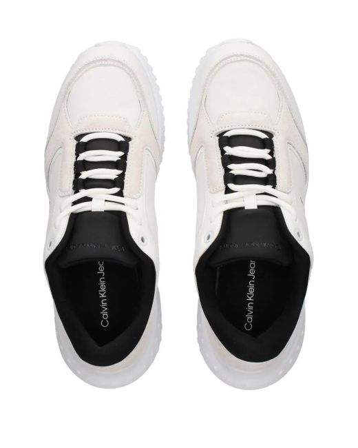 Calvin Klein White Panelled Sneakers for men