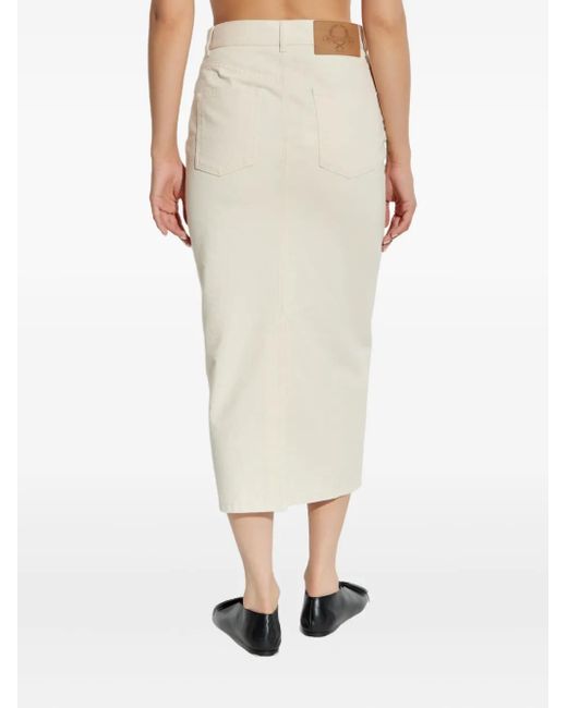 Moschino White Button-Fastening Denim Skirt