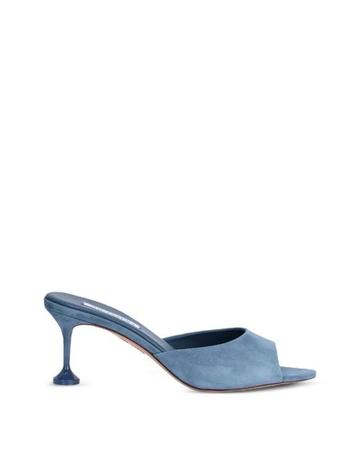 Aquazzura Blue Bisous Mules 65