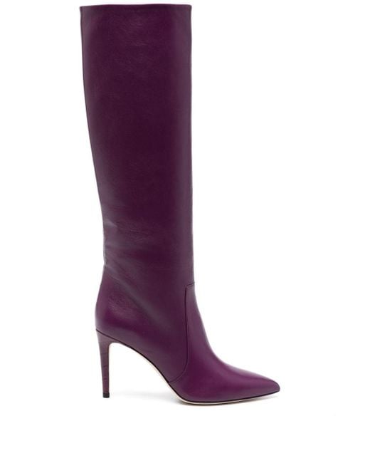 Paris Texas Purple 85mm Stiletto-heel Leather Boots