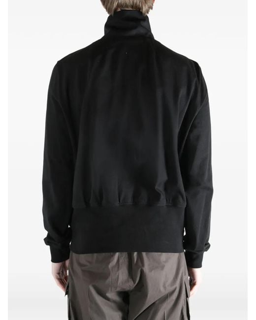 Rick Owens Black Funnel-Neck Zip-Up Jacket for men