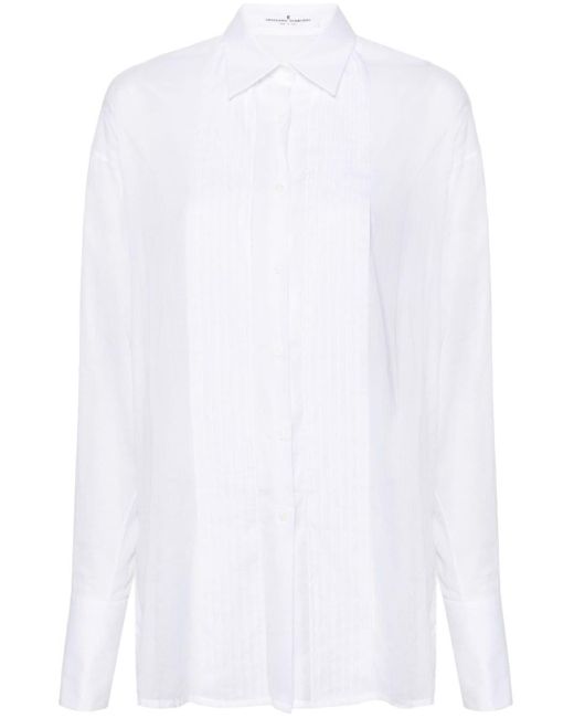 Camisa con detalle de pliegues Ermanno Scervino de color White