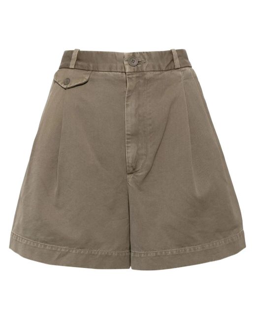 Agolde Natural Becker Pleat-Detailing Shorts