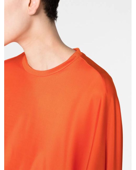 Stella McCartney Orange Blouse Drapée À Ourlet Asymétrique