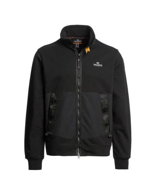 Parajumpers Black Thurn Zip-Up Sweater for men