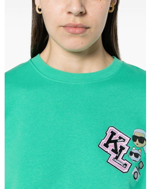 Karl Lagerfeld Green Ikonik Karl-patch Sweatshirt