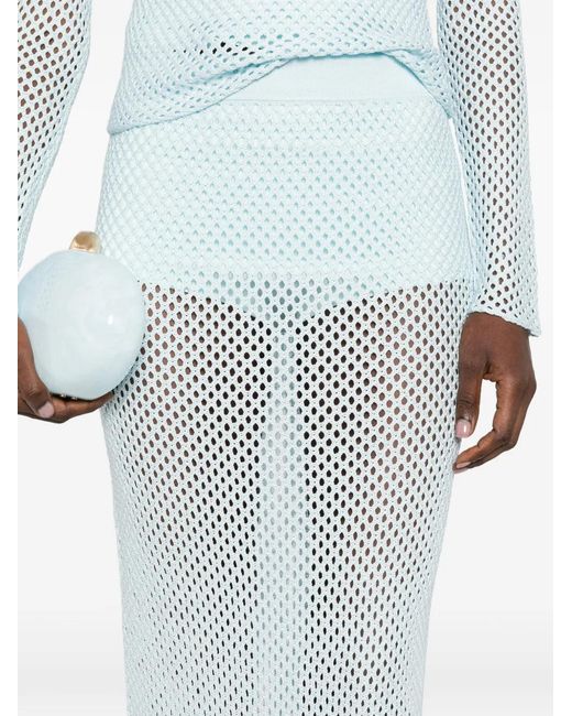 Jonathan Simkhai White Elasticated-Waistband Midi Skirt
