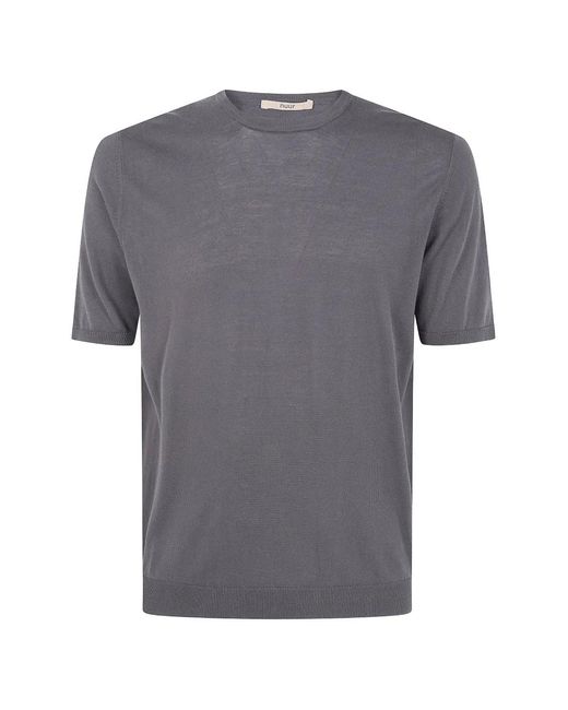 Nuur Gray Crew-Neck T-Shirt for men