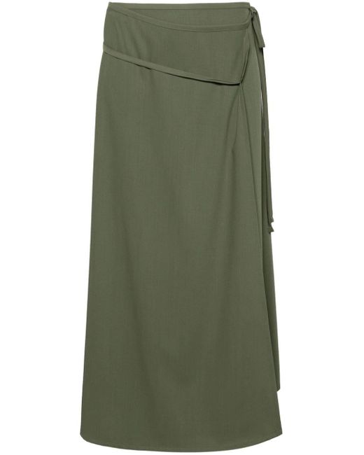 Lemaire Green Tied Wrap Midi Skirt