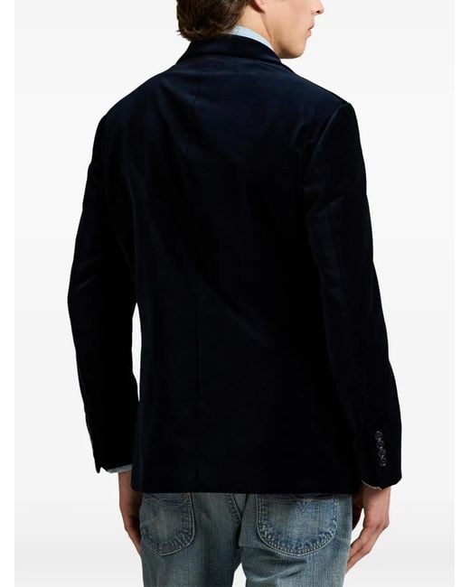 Polo Ralph Lauren Blue Velvet Double-Breasted Blazer for men