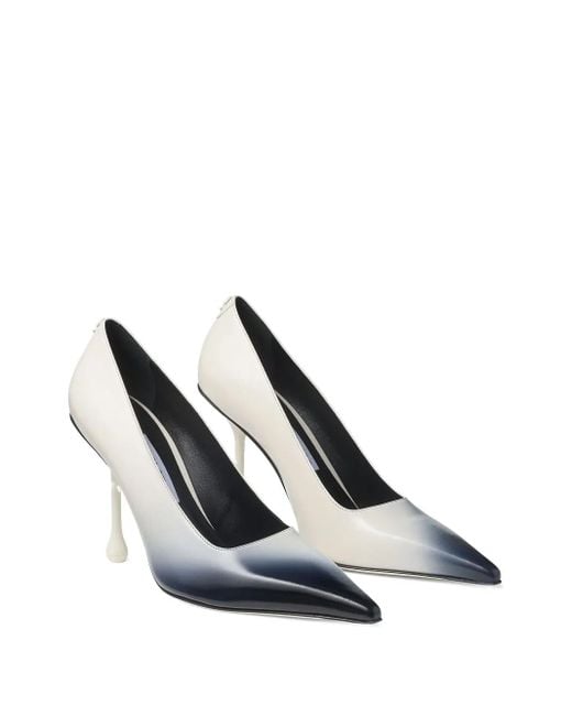 Jimmy Choo White 85Mm Ixia Pointed-Toe Pumps