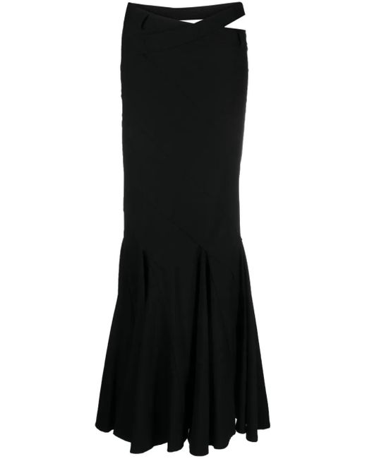 Jupe Longue En Flanelle À Découpe ANDREADAMO en coloris Black