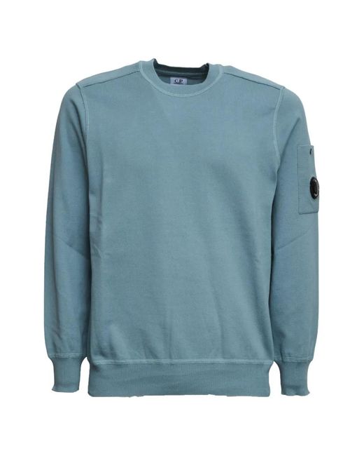 C P Company Blue Pocket Crewneck Sweater for men