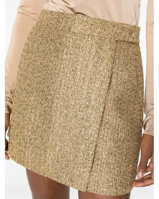 Tom Ford Natural Metallic Tweed Miniskirt