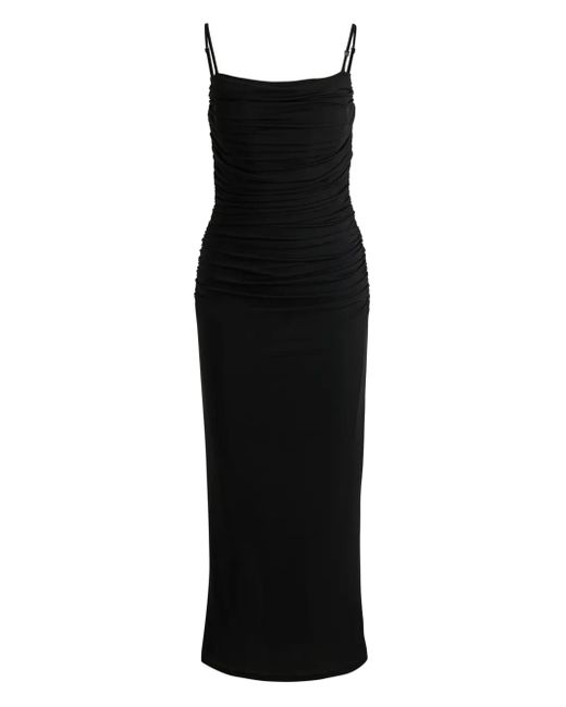 HUGO Black Ruched-Detail Dress