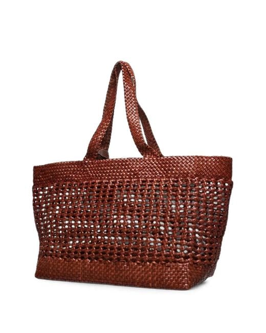 Mulberry Brown Large Logo-Patch Tote Bag