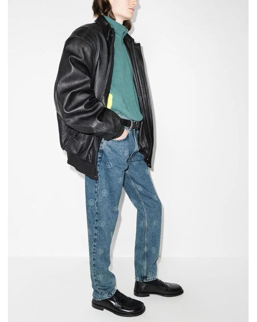 Martine Rose Gerade Jeans Mit Logo-Print in Blue für Herren