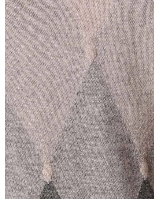 Ballantyne Gray Cashmere Crew-Neck Sweater for men
