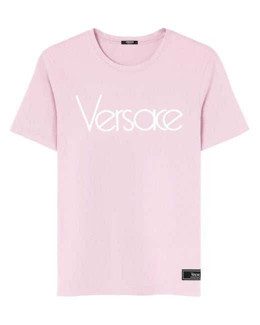 Versace Pink T-Shirt mit Logo-Print