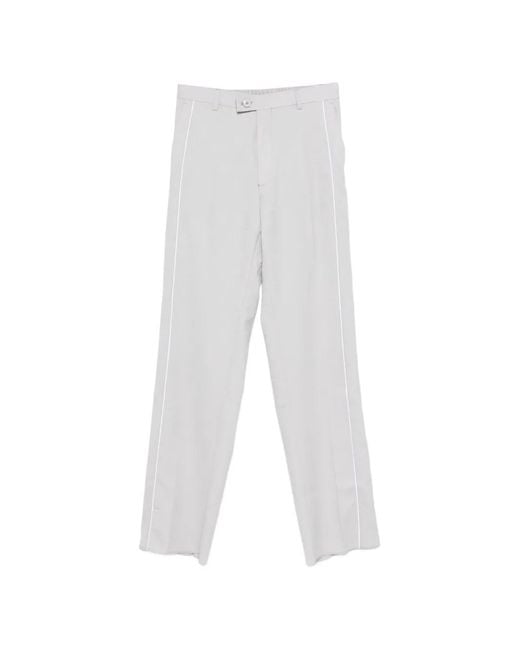 Martine Rose White Contrasting-Border Tailored Trousers