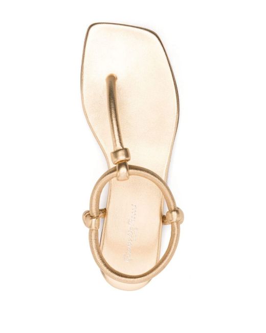 Gianvito Rossi White Juno Thong Leather Sandals