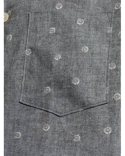 Eleventy Gray Collared Polka Dot Shirt for men
