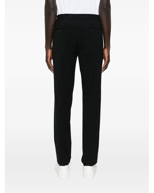 Karl Lagerfeld Black Drawstrings Straight-Leg Trousers for men