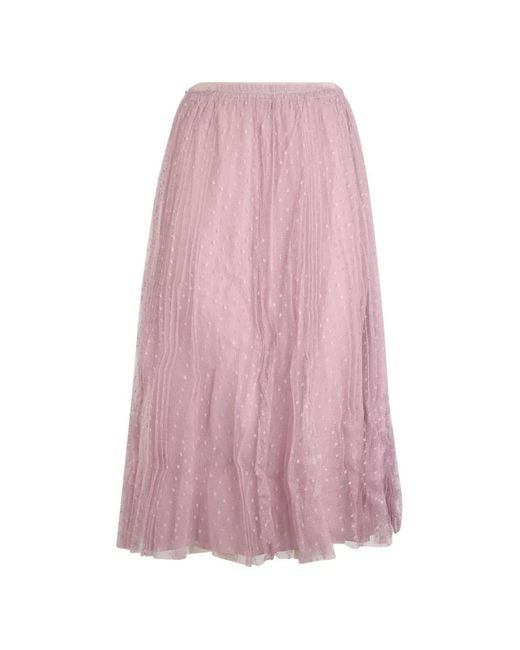 RED Valentino Pink Polka-Dot-Pattern Skirt