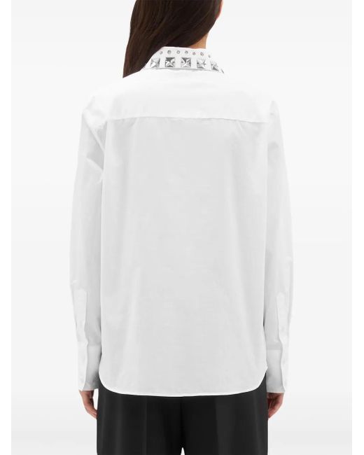 MSGM White Stud Embellishment Shirt
