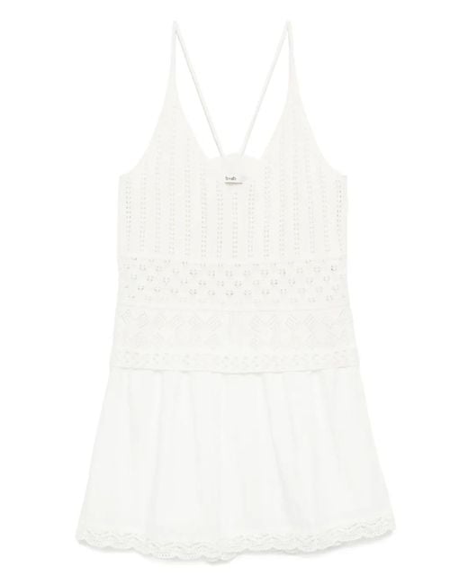 B+ AB White Ensemble Haut-Jupe En Crochet