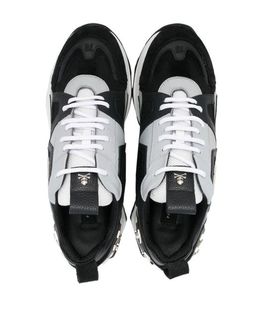 Philipp Plein Black Hexagon-logo Low-top Sneakers for men