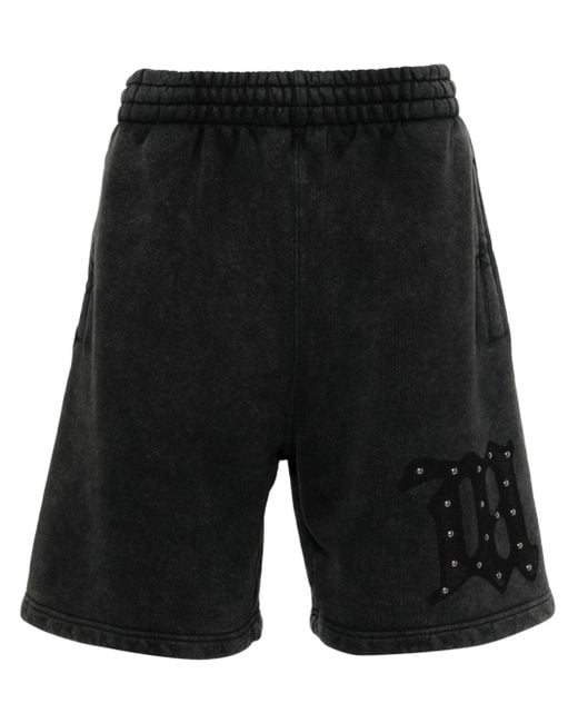 M I S B H V Black Community Cotton Track Shorts for men