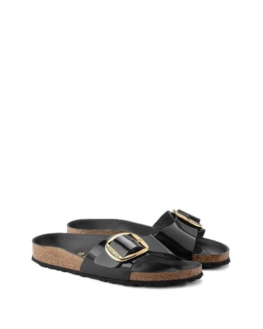 Birkenstock White Madrid Big Buckle Slides