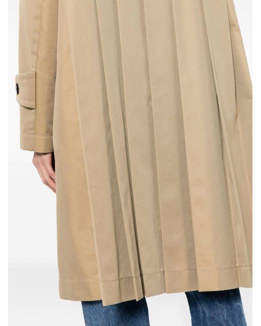 Sacai Natural Single-breasted Pleated Coat for men