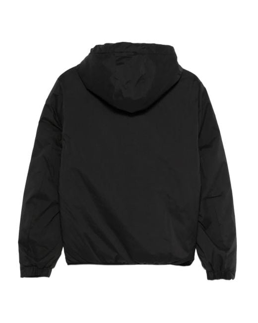 Ecoalf Black Hooded Zip-Front Jacket for men