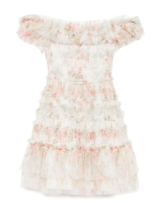 Abito Con Stampa A Fiori di Needle & Thread in Natural