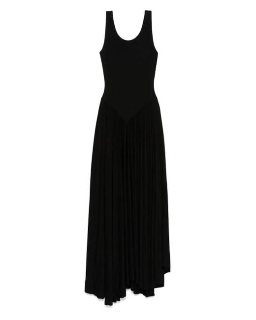 Pink Black Open-Back Maxi Dress