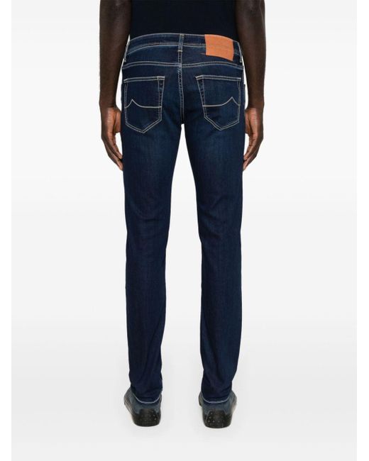 Jacob Cohen Blue Nick Low-Rise Slim-Fit Jeans for men