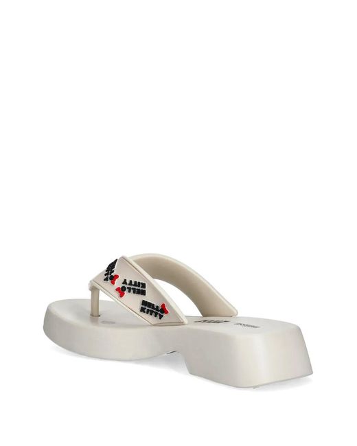 Melissa White Hello Kitty Platform Flip-Flops
