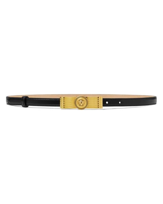 Versace Black Gianni Ribbon Leather Belt