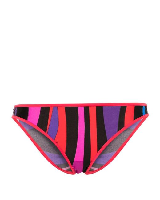 Slip bikini con stampa marmo di Emilio Pucci in Pink