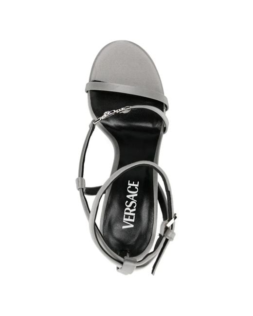 Versace White Sandales À Détails De Chaînes