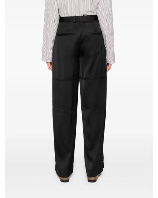 Jil Sander Black Silk Twill Trousers