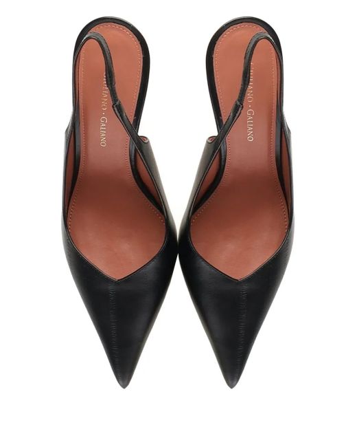 Giuliano Galiano White 90Mm Pointed Slingback Pumps