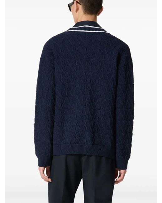 Valentino Garavani Blue Toile Iconographe Cotton Cardigan for men