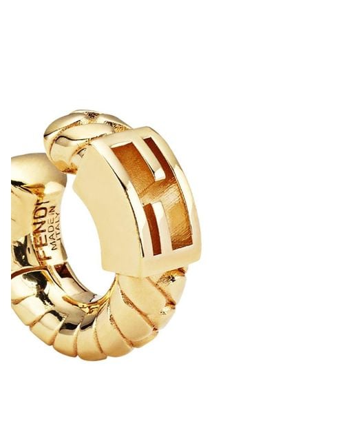 Fendi Ff Baguette Hoop Ear Cuff in Gold (Metallic) Lyst