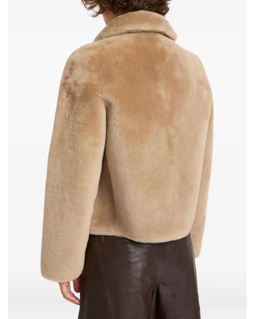 Yves Salomon Natural Jacke aus Faux Shearling